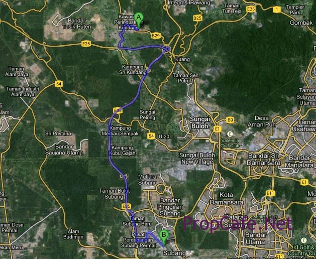 kundang to subang