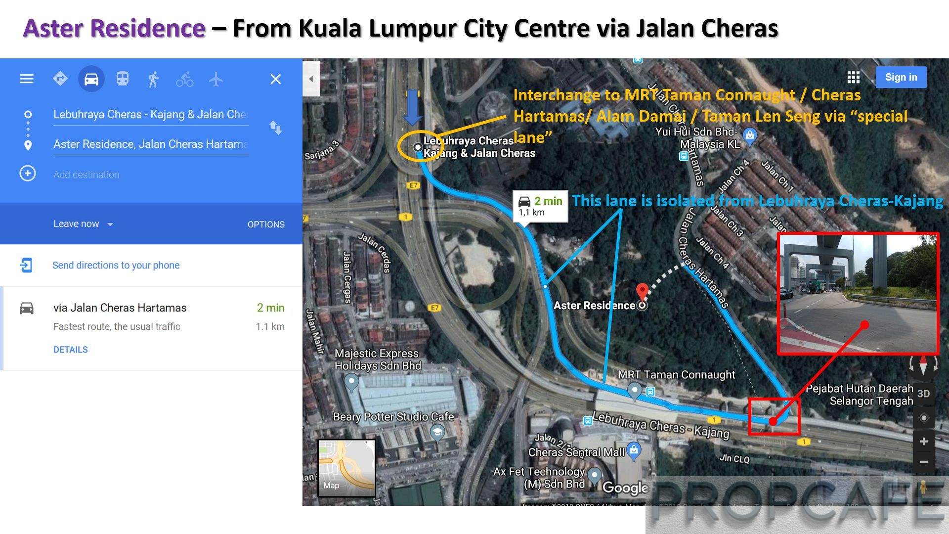 Aster Residence – From Kuala Lumpur City Centre via Jalan Cheras